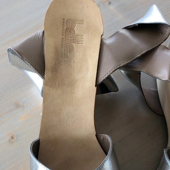 Belle Sigerson Morrison Silver Platform Sandals - Picture 4 of 9